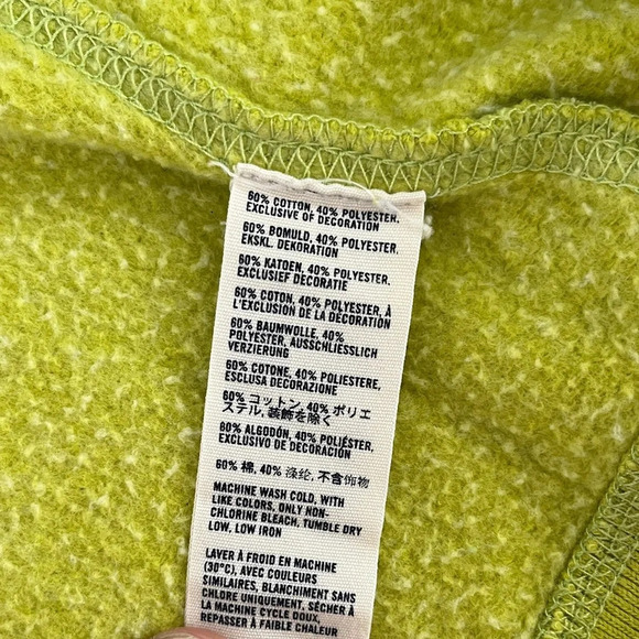 Vintage Abercrombie Size XL Hoodie Sweatshirt Lime Green A&F Preppy Double Zip - Picture 7 of 11